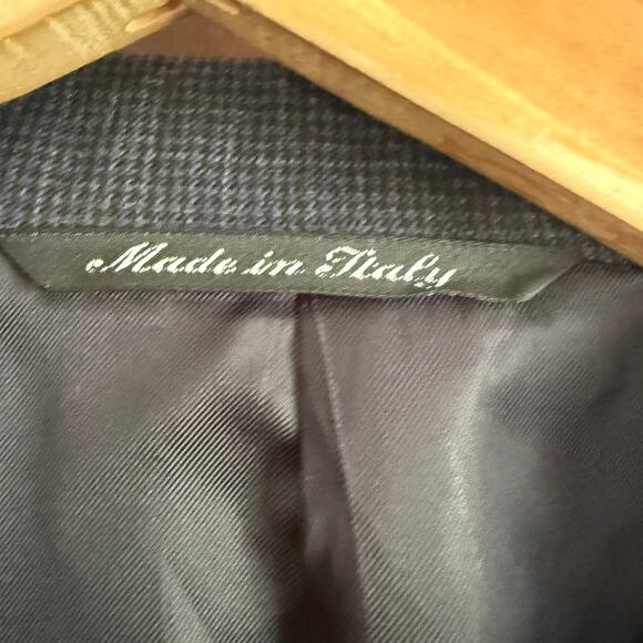 CANALI | 100% Wool Gray Microcheck 2 Button Blazer Notch Lapel Size 54 R (44 R) - Picture 4 of 11